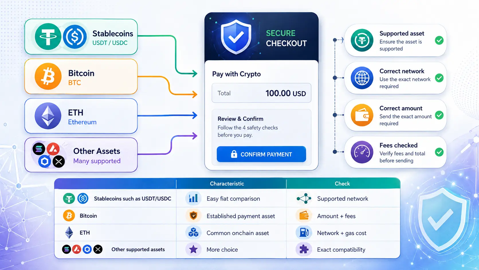 Crypto Payment Safety: USDT vs Bitcoin vs Ethereum Comparison of USDT, Bitcoin, and Ethereum for safe AI tool payments